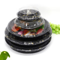 hot sale plastic round sushi tray disposable food sushi tray with clear lid